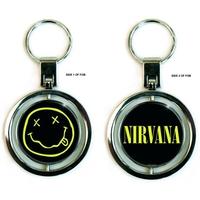 Rock Off - Nirvana Enamel Keychain Logo Spinner