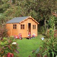 rowlinson playaway lodge wooden playhouse in honey brown