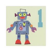 Robot First Birthday Card