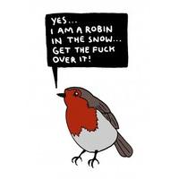 Robin In the Snow| Rude Christmas Card |KK1091