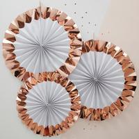 Rose Gold and White Fan Party Decorations