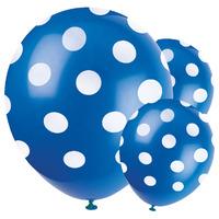 Royal Blue Polka Latex Party Balloons