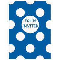 Royal Blue Polka Party Invitations