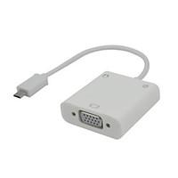 Roce MHL Micro USB Male to VGA Female Adapter for Samsung Galaxy S1/2/3/4, Note2/3 /4, Xiaomi, Huawei HTC, LG - White