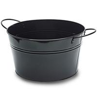 round steel party tub black 36cm