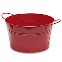 round steel party tub red 36cm