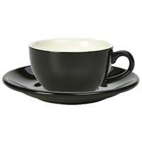 royal genware black bowl shaped cup and black saucer 88oz 250ml pack o ...