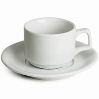 Royal Genware Stacking Cups & Saucers 7oz / 200ml (Pack of 6)