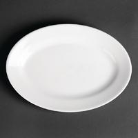 Royal Porcelain Classic White Oval Plates 230mm length Pack of 12