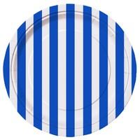 Royal Blue Stripe 7in Party Plates