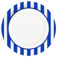 Royal Blue Stripe 9in Party Plates