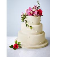 Romantic Pearl Sponge Wedding Cake (Ivory Icing)