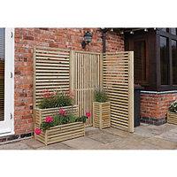 Rowlinson Vertical Timber Slat Screen - Pack of 4