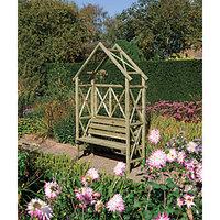 Rowlinson Rustic Criss-cross Arbour - 1550 x 560 mm