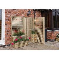 Rowlinson Horizontal Timber Slat Screen - Pack of 2