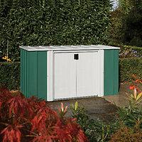 Rowlinson Metal Storette Without Floor Pent Green & White - 6 x 3 ft