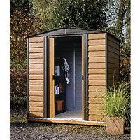 rowlinson woodvale metal apex shed with floor 6x5