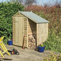 rowlinson oxford apex shiplap shed with side storage 4 x 3 ft