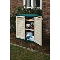 Rowlinson Plastic Lockable Utility Cabinet Green & Cream - 2 x 12 ft