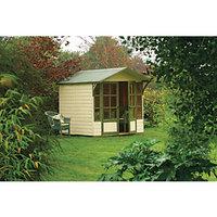 rowlinson eaton double door summerhouse with overhang 7 x 9 ft