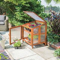 Rowlinson Dark Brown Polycarbonate Glazing Hardwood Pent Cold Frame - 2 x 4 ft