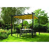 rowlinson latina retractable polyester fabric canopy grey 3000 x 3000  ...