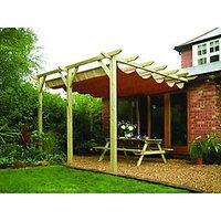 Rowlinson Sienna Retractable Garden Canopy Taupe - 3900 x 3330 mm