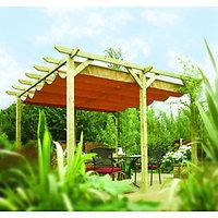 Rowlinson Verona Retractable Garden Canopy Taupe - 3900 x 3620 mm