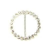 round diamante buckle 50mm silver