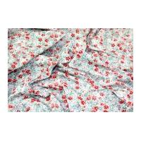 Romantic Florals Cotton Lawn Dress Fabric Red & Green