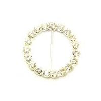 round diamante buckle 48mm silver