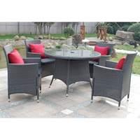 Royal Craft Balinese Rattan 4 Seater Round Dining Set