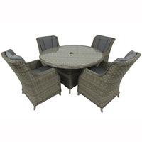 royal craft wentworth 4 seater round highback comfort dining set