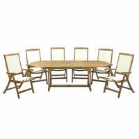 royal garden hampton oval dining set with recliner chairs