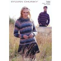 roll neck and cowl neck sweaters in sirdar sylvan chunky 7484