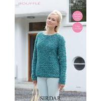 round neck sweater in sirdar bouffle 7507