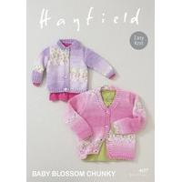 round and v neck cardigans in hayfield baby blossom chunky 4677