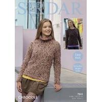 Round Neck and Stand up Neck Sweater in Sirdar Caboodle (7843)