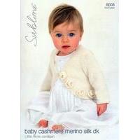 rose cardigan in sublime baby cashmere merino silk dk 6008