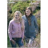 Round Neck Raglan Cardigan in Wendy Aran with Wool (5208) Digital Version