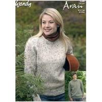 Round Neck Raglan Sweater in Wendy Aran with Wool (5200) Digital Version