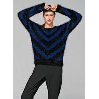 round neck two tone sweater in bergere de france plume 70536