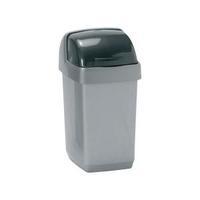 roll top bin 10 litre composite plastic metallic silver 510504