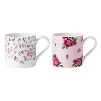 Rose Confetti / New Country Roses Pink Set of 2 Mugs