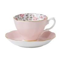Rose Confetti Vintage Teacup and Saucer