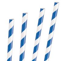 Royal Blue Stripe Paper Straws