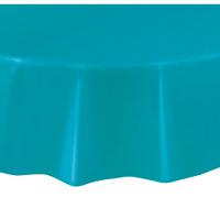 Round Plastic Party Table Cover Turquoise