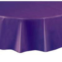 Round Plastic Party Table Cover Purple