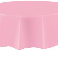 Round Plastic Party Table Cover Pink