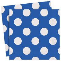 royal blue polka party napkins